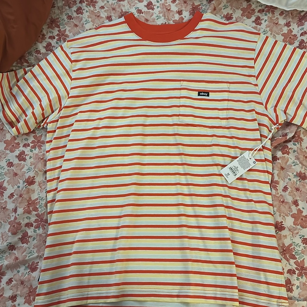 Xl obey striped t shirt